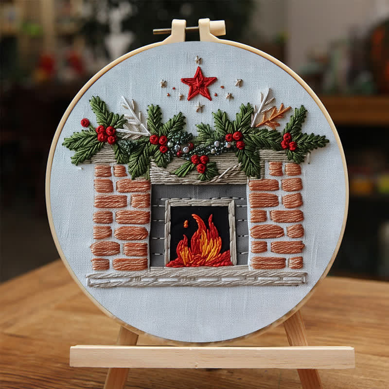Rubbyoo Embroidery Kit - Christmas Fireplace - image 3