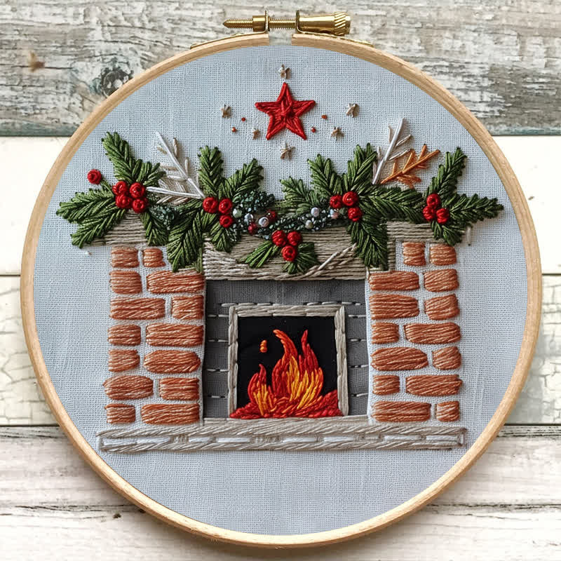 Rubbyoo Embroidery Kit - Christmas Fireplace - image 7