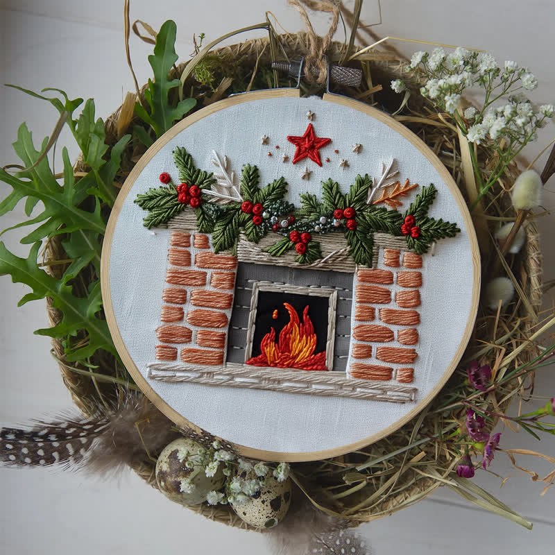 Rubbyoo Embroidery Kit - Christmas Fireplace - image 5