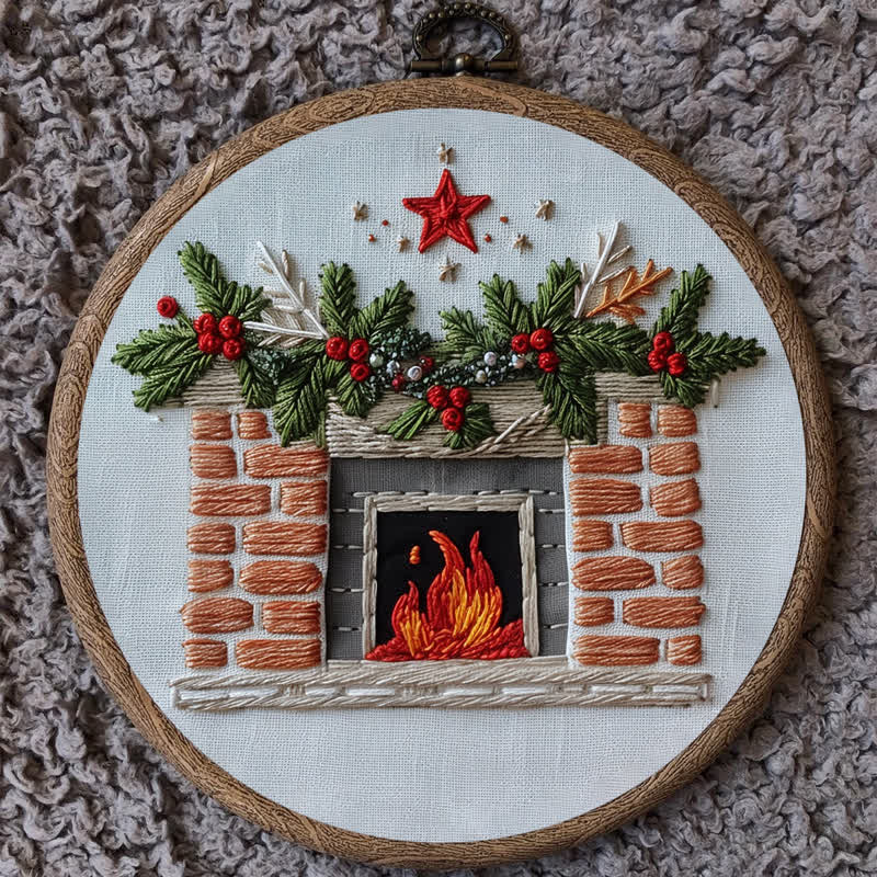 Rubbyoo Embroidery Kit - Christmas Fireplace - image 8
