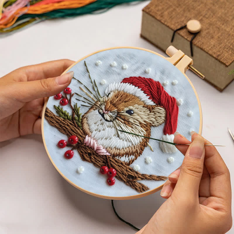 Rubbyoo Embroidery Kit - Christmas Mouse - image 1