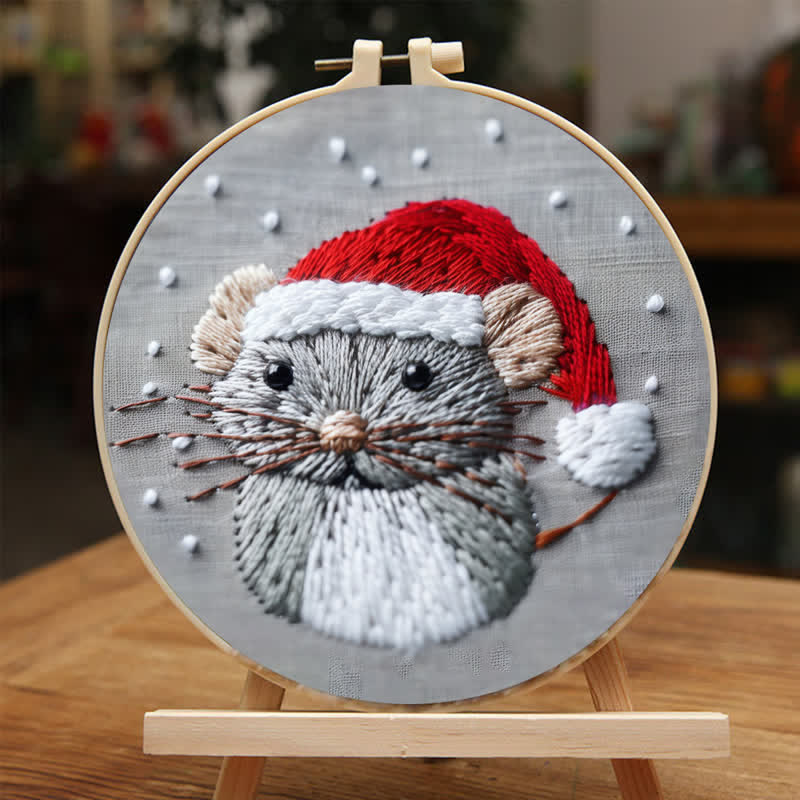 Rubbyoo Embroidery Kit - Christmas Mouse 2 - image 1