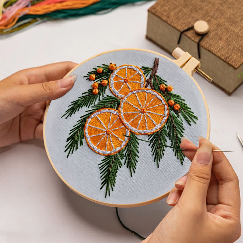 Rubbyoo Embroidery Kit - Orange slice - image 1