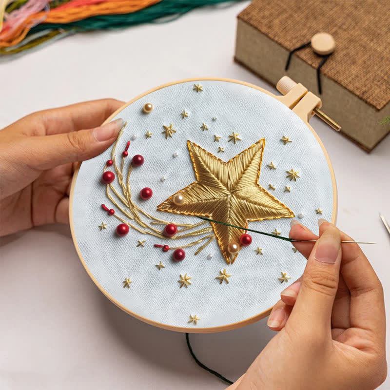 Rubbyoo Embroidery Kit - Christmas stars - image 1