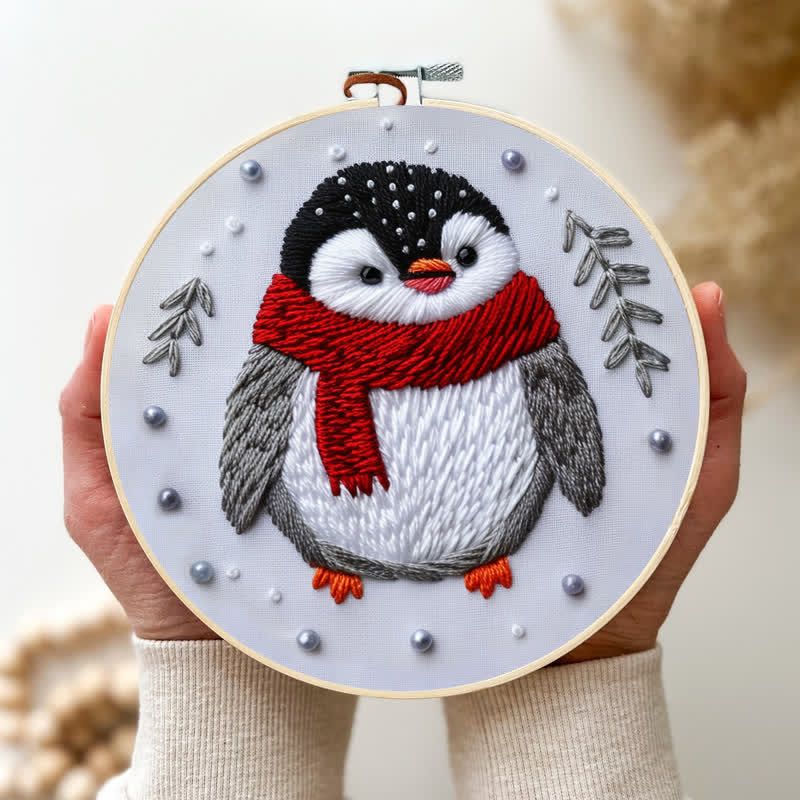 Rubbyoo Embroidery Kit - Cute Christmas Penguin - image 1