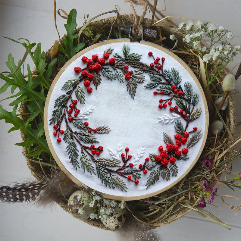 Rubbyoo Embroidery Kit - Christmas Wreath Best Wishes - image 5