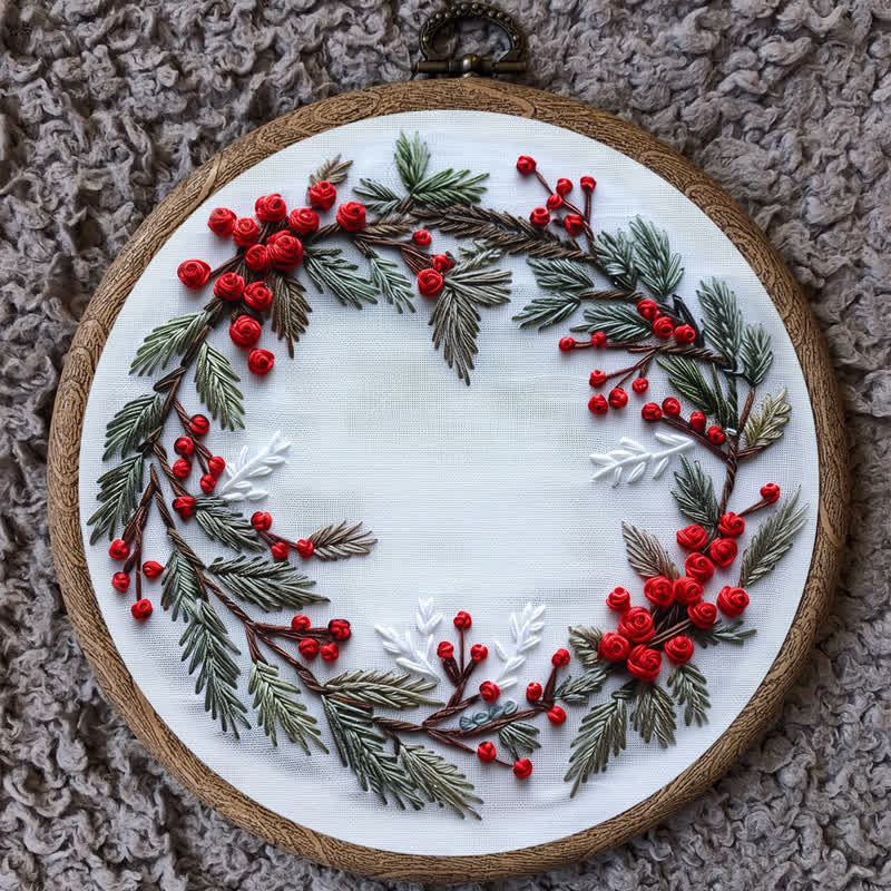 Rubbyoo Embroidery Kit - Christmas Wreath Best Wishes - image 8