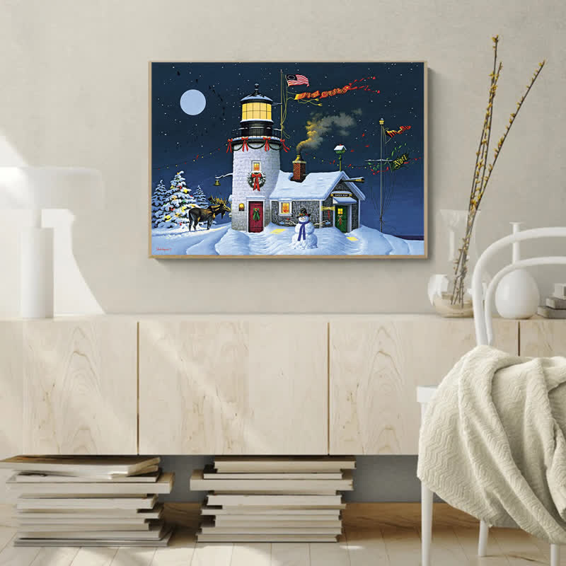 Rubbyoo Light & Bright Christmas House Flag - Wooden Jigsaw Puzzle - image 4