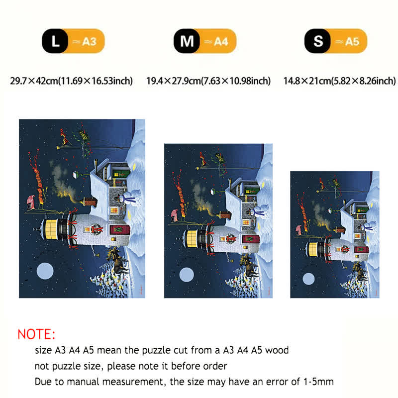 Rubbyoo Light & Bright Christmas House Flag - Wooden Jigsaw Puzzle - image 6