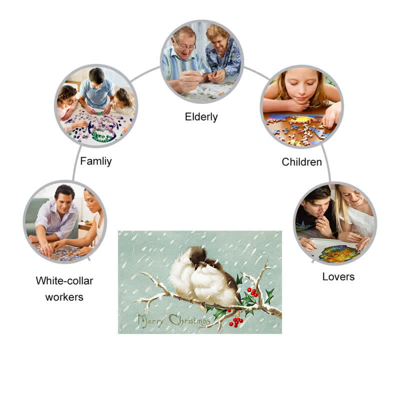 Rubbyoo Merry Christmas Birds - Wooden Jigsaw Puzzle - image 2