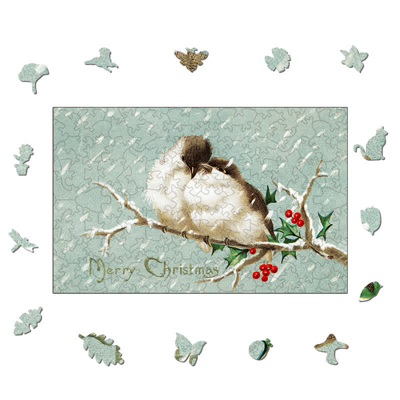 Rubbyoo Merry Christmas Birds - Wooden Jigsaw Puzzle - image 1