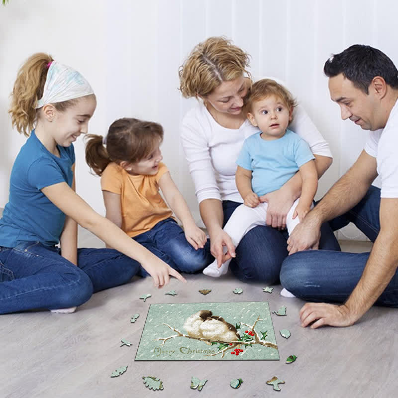 Rubbyoo Merry Christmas Birds - Wooden Jigsaw Puzzle - image 4