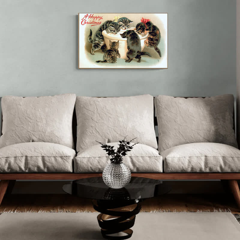 Rubbyoo Christmas Cats Old Antique - Wooden Jigsaw Puzzle - image 3