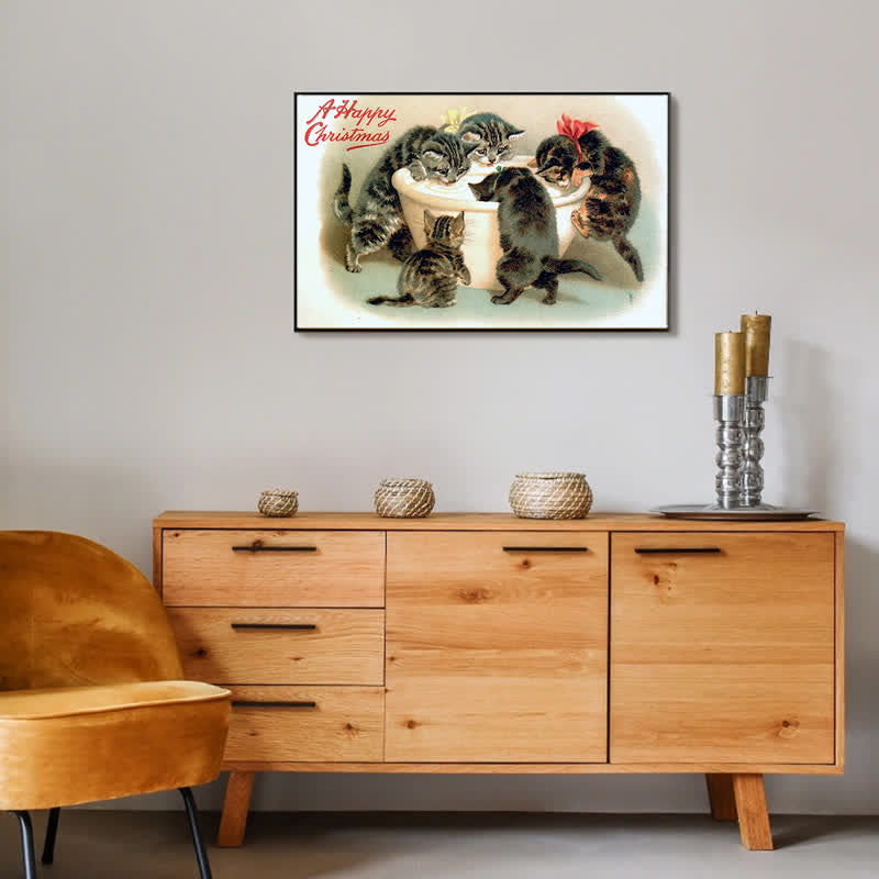 Rubbyoo Christmas Cats Old Antique - Wooden Jigsaw Puzzle - image 6