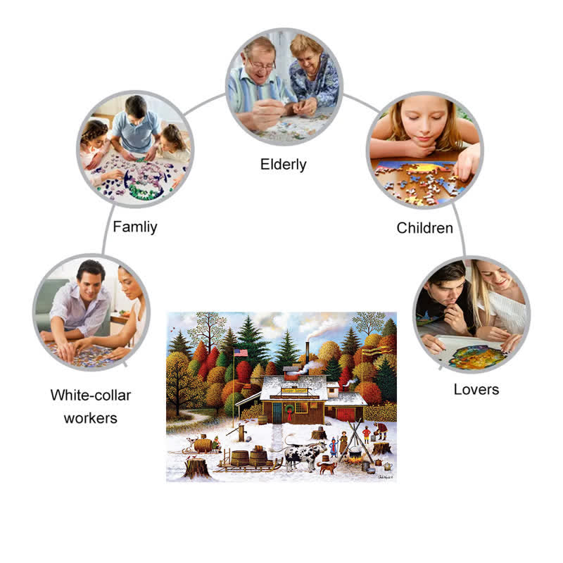 Rubbyoo Vermont Maple Tree Tappers - Wooden Jigsaw Puzzle - image 2