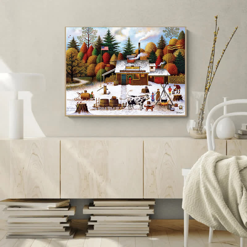 Rubbyoo Vermont Maple Tree Tappers - Wooden Jigsaw Puzzle - image 6