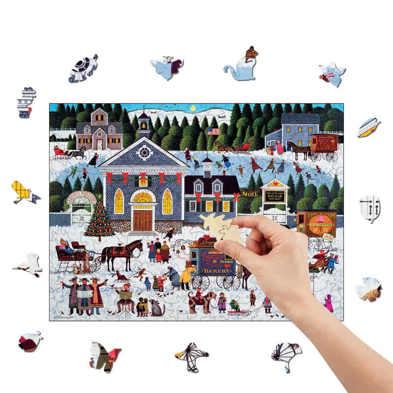 Rubbyoo Churchyard Christmas - Wooden Jigsaw Puzzle - image 6