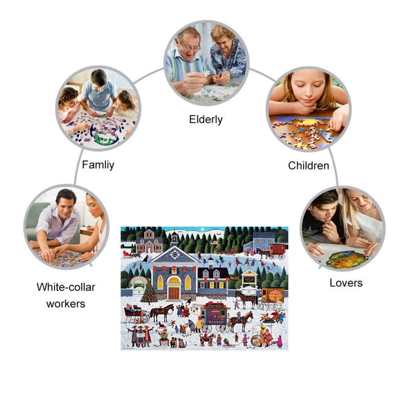 Rubbyoo Churchyard Christmas - Wooden Jigsaw Puzzle - image 2