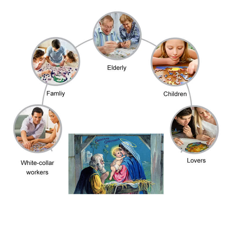 Rubbyoo Christmas Jesus Family - Wooden Jigsaw Puzzle - image 2