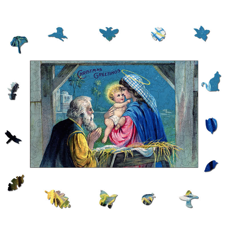 Rubbyoo Christmas Jesus Family - Wooden Jigsaw Puzzle - image 1