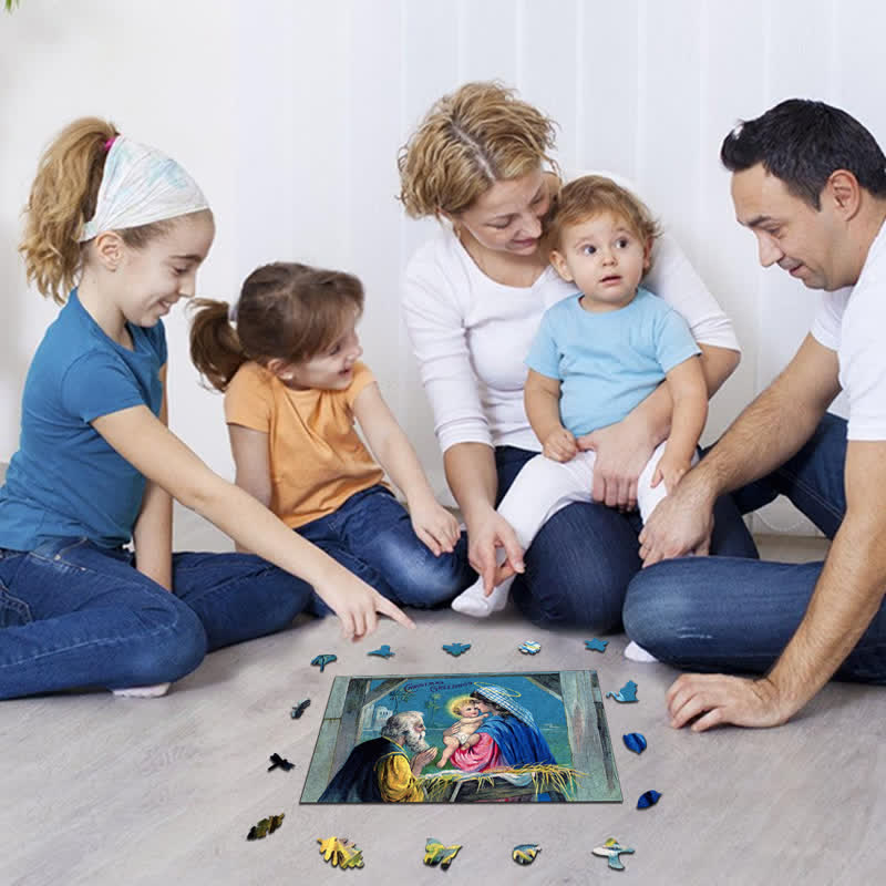 Rubbyoo Christmas Jesus Family - Wooden Jigsaw Puzzle - image 5