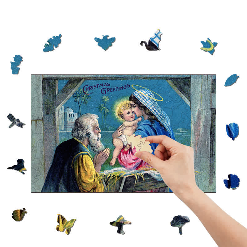 Rubbyoo Christmas Jesus Family - Wooden Jigsaw Puzzle - image 7