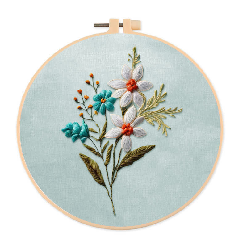 Rubbyoo Embroidery Kit - Beautiful Flower - 20*20cm - image 0