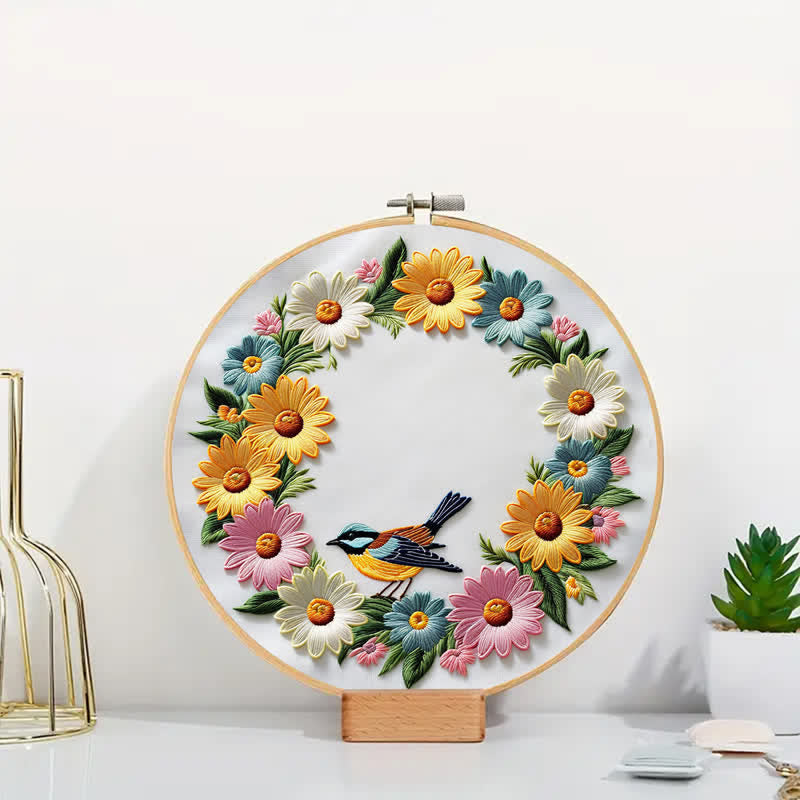 Rubbyoo Embroidery Kit - Garland And Birds - image 1