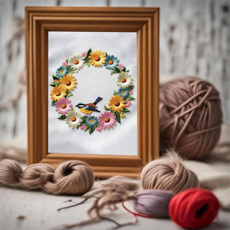 Rubbyoo Embroidery Kit - Garland And Birds - image 2