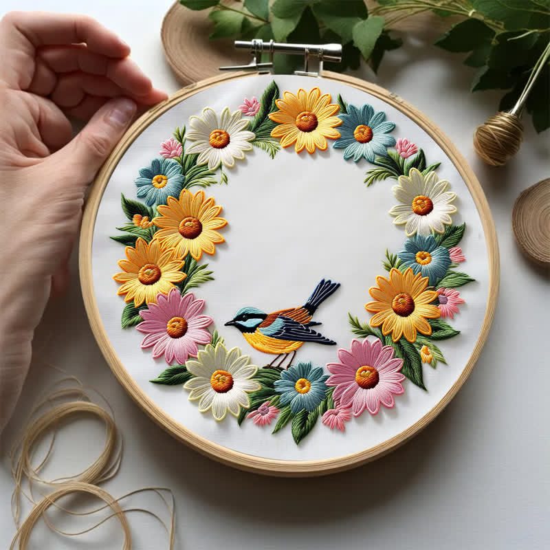 Rubbyoo Embroidery Kit - Garland And Birds - image 5