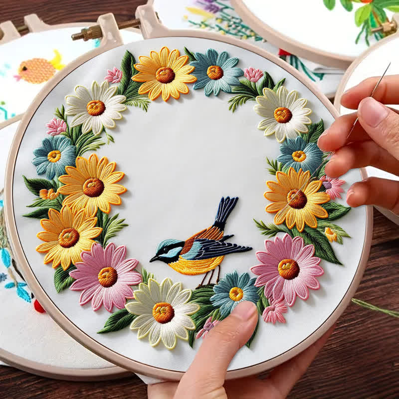 Rubbyoo Embroidery Kit - Garland And Birds - image 7