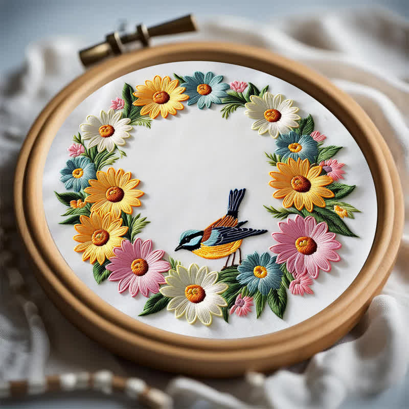 Rubbyoo Embroidery Kit - Garland And Birds - image 6