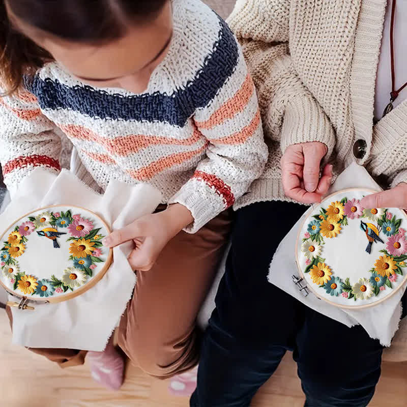 Rubbyoo Embroidery Kit - Garland And Birds - image 3