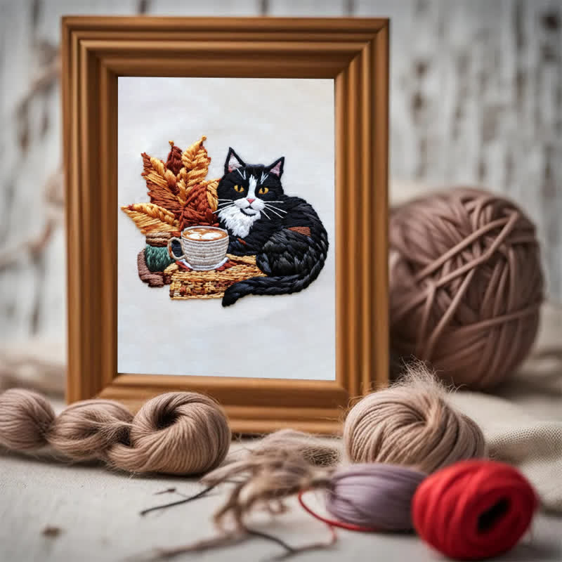 Rubbyoo Embroidery Kit - Leisurely Black Cat - image 2