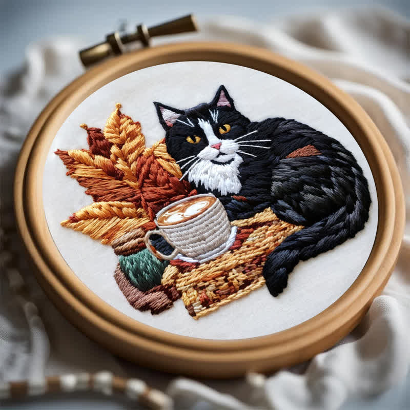Rubbyoo Embroidery Kit - Leisurely Black Cat - image 4
