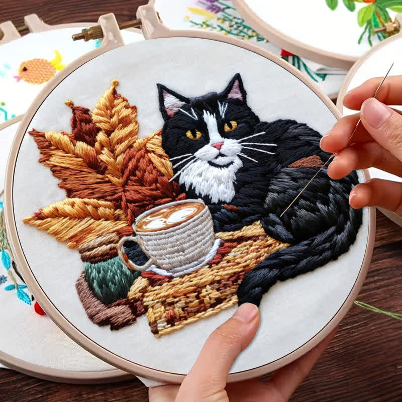 Rubbyoo Embroidery Kit - Leisurely Black Cat - image 7