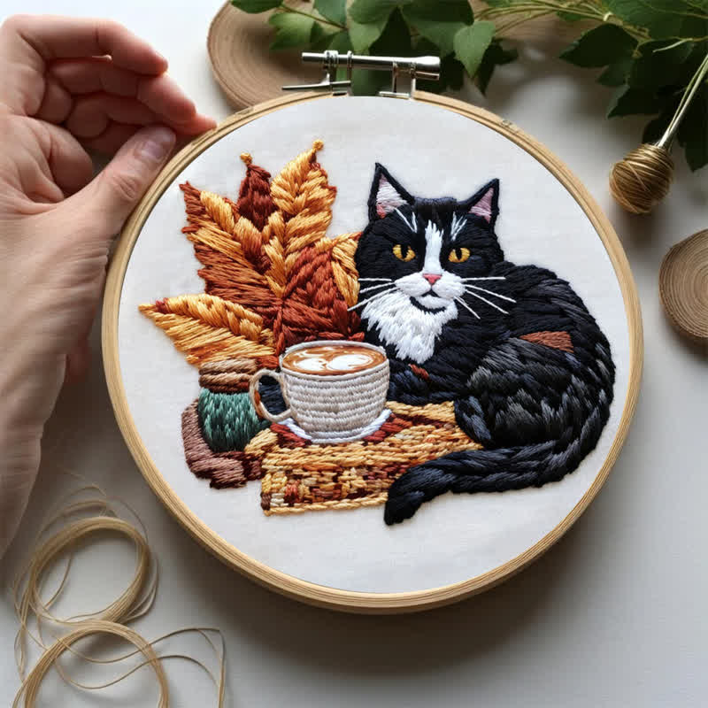 Rubbyoo Embroidery Kit - Leisurely Black Cat - image 8