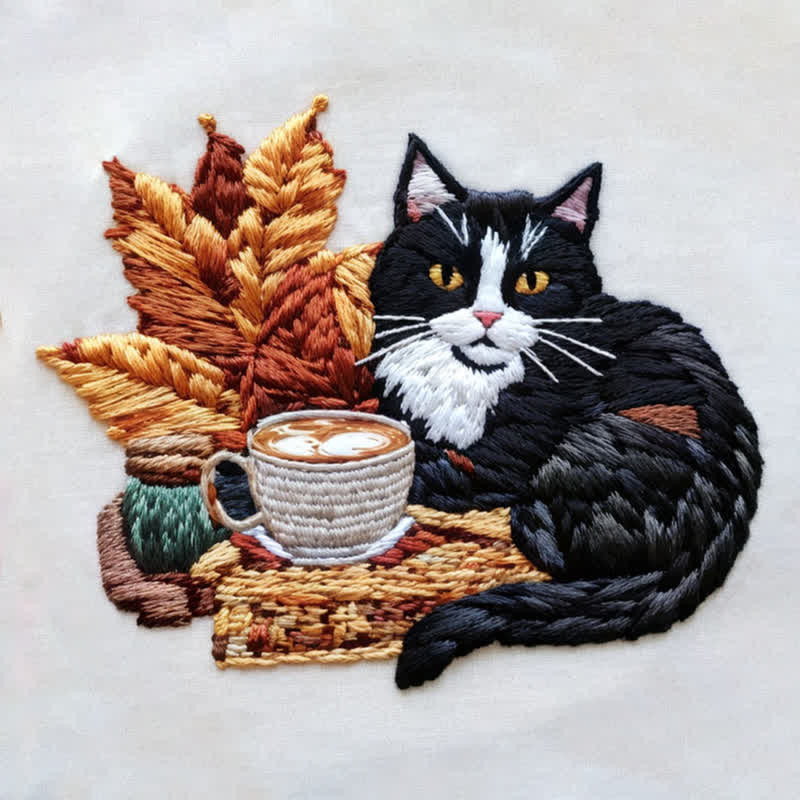 Rubbyoo Embroidery Kit - Leisurely Black Cat - image 9