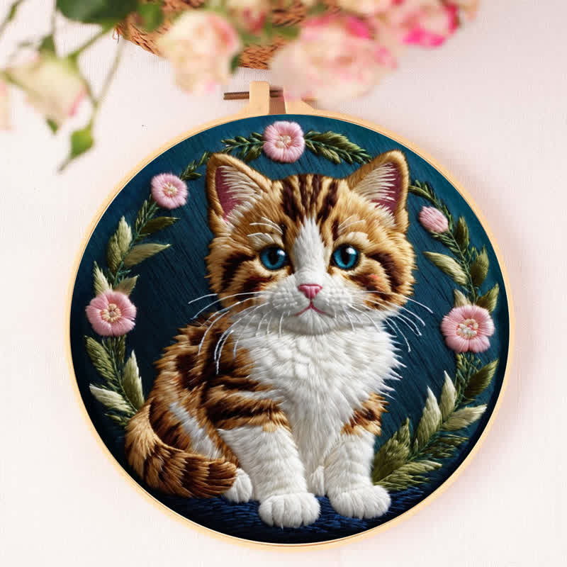 Rubbyoo Embroidery Kit - Flower Cat - image 3