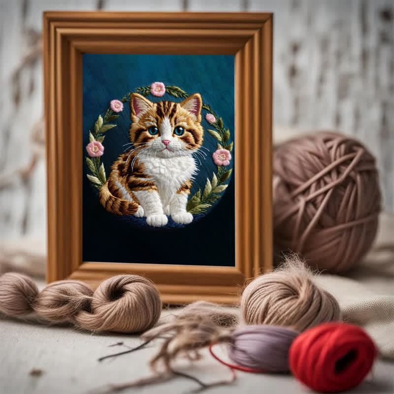 Rubbyoo Embroidery Kit - Flower Cat - image 2