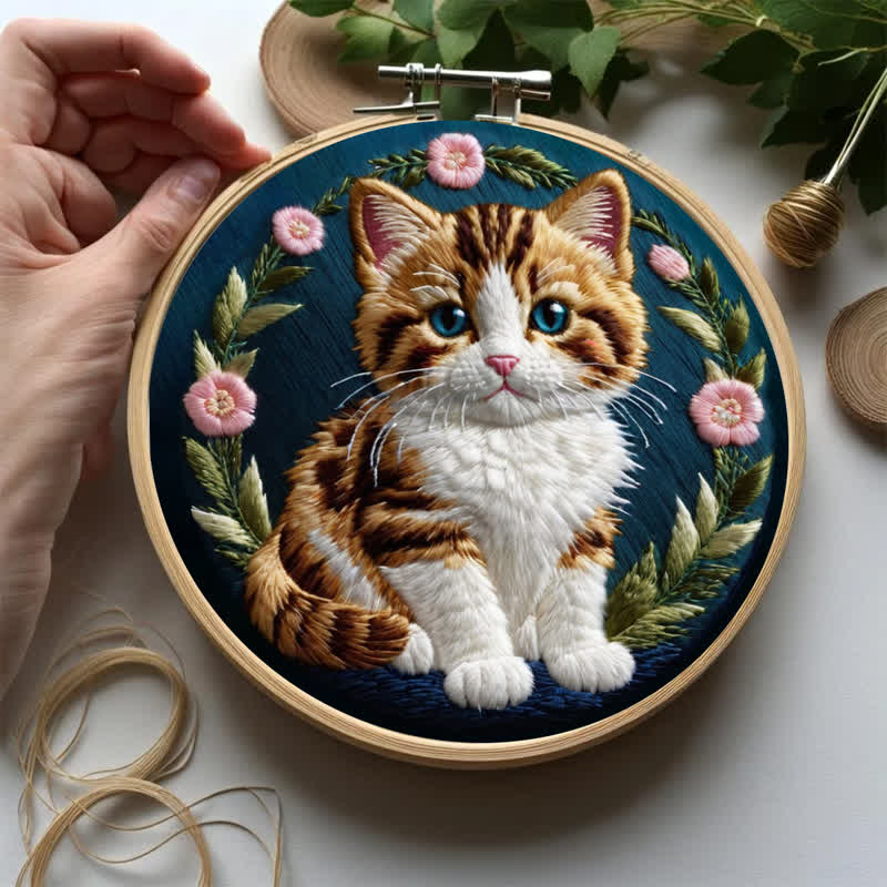 Rubbyoo Embroidery Kit - Flower Cat - image 8