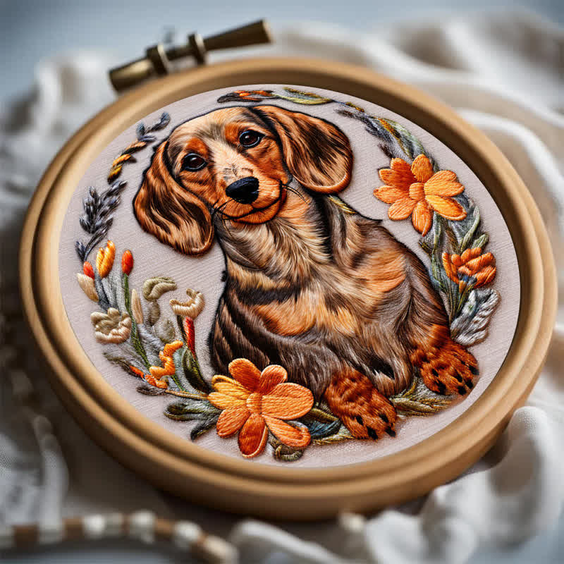 Rubbyoo Embroidery Kit - Dachshund Puppy - image 5
