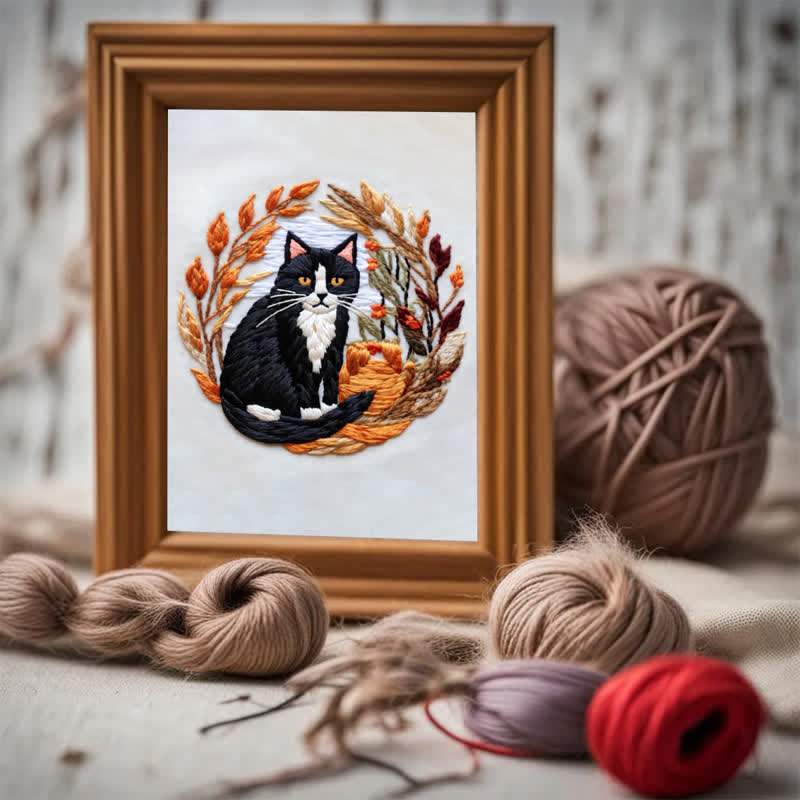 Rubbyoo Embroidery Kit - Autumn Cat - image 2