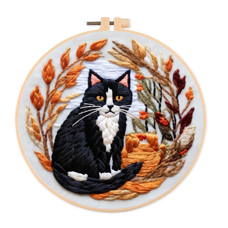 Rubbyoo Embroidery Kit - Autumn Cat - image 0