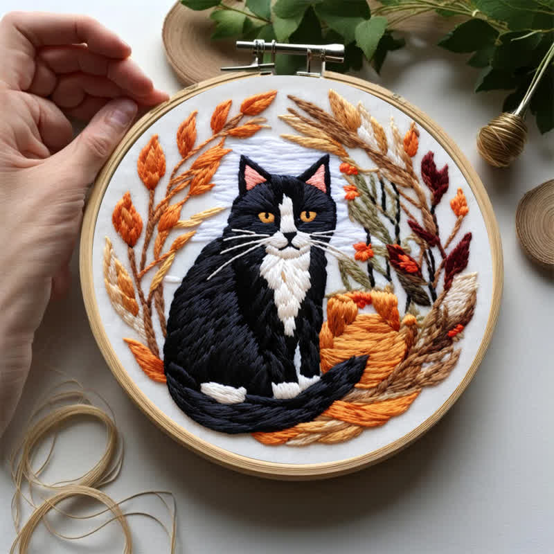 Rubbyoo Embroidery Kit - Autumn Cat - image 4