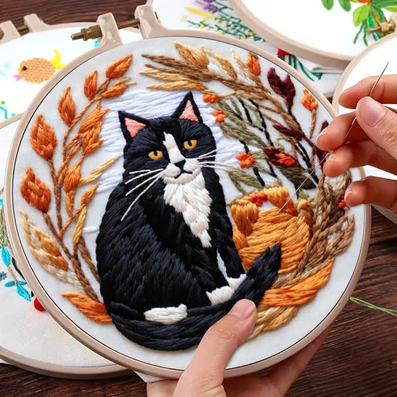 Rubbyoo Embroidery Kit - Autumn Cat - image 8