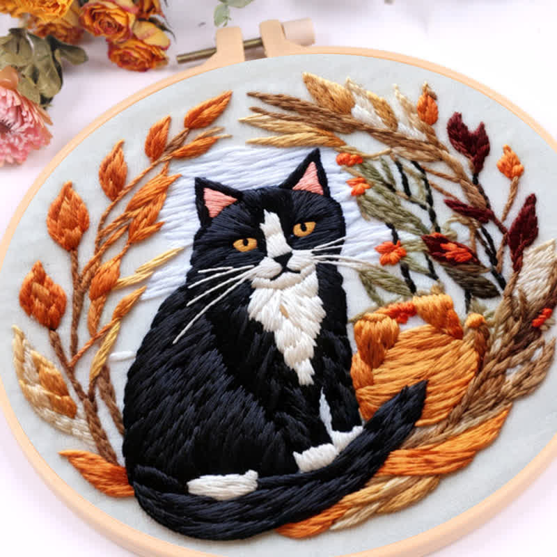Rubbyoo Embroidery Kit - Autumn Cat - image 5