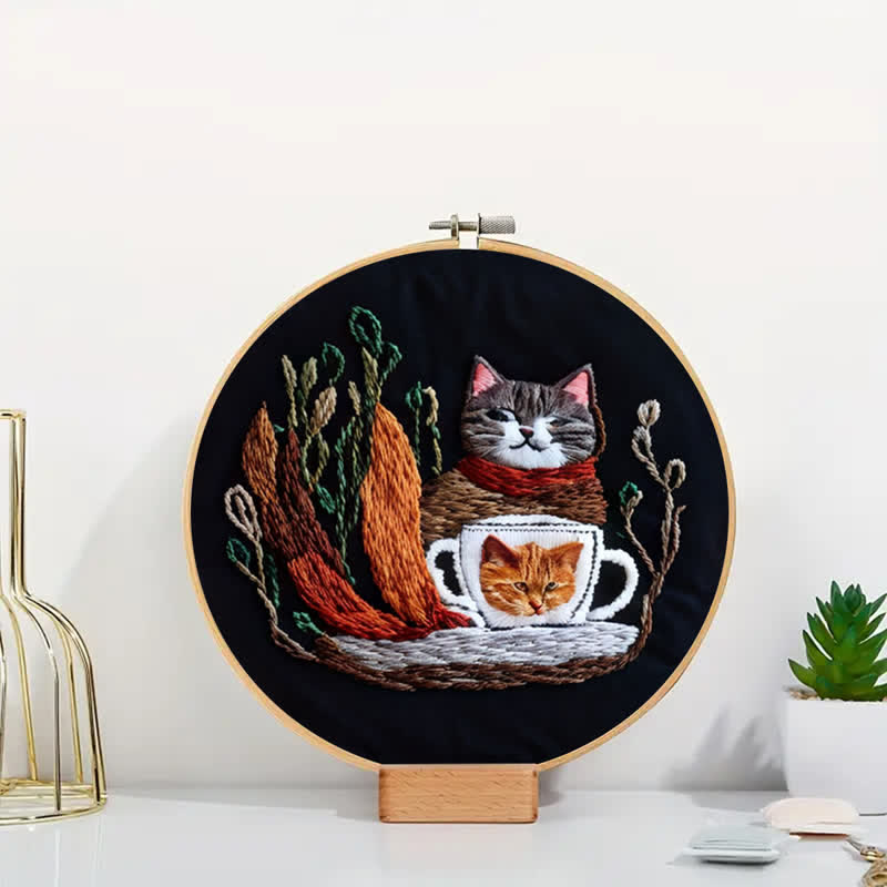 Rubbyoo Embroidery Kit - Cute Cat - image 1