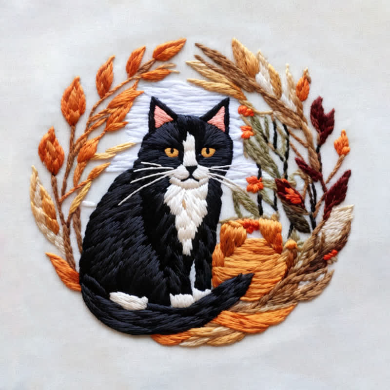 Rubbyoo Embroidery Kit - Autumn Cat - image 9