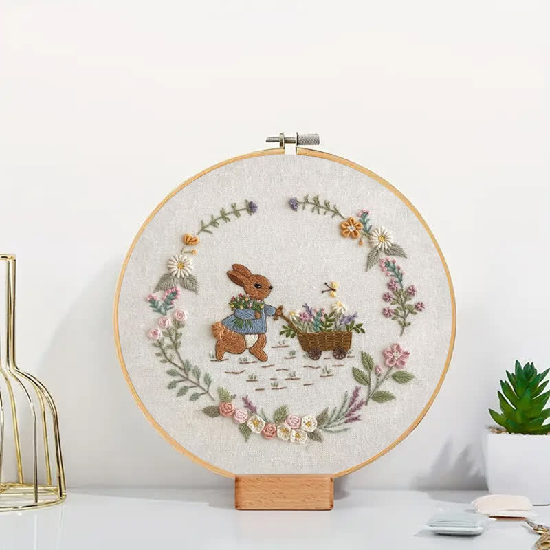 Rubbyoo Embroidery Kit - Garden Rabbit - image 1